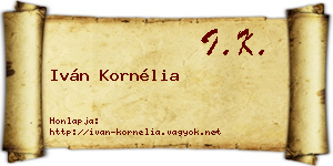 Iván Kornélia névjegykártya